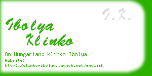 ibolya klinko business card